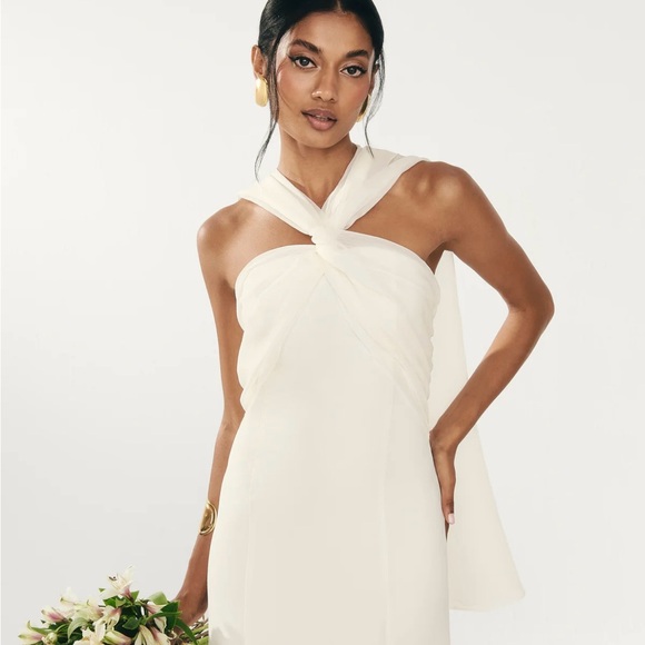 Anthropologie White Bridal Midi Strapless Dress - Picture 10 of 11